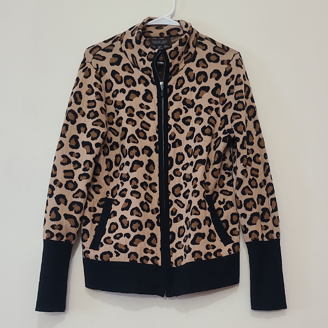 Leopard Print Women's Cardigan With Black Accents